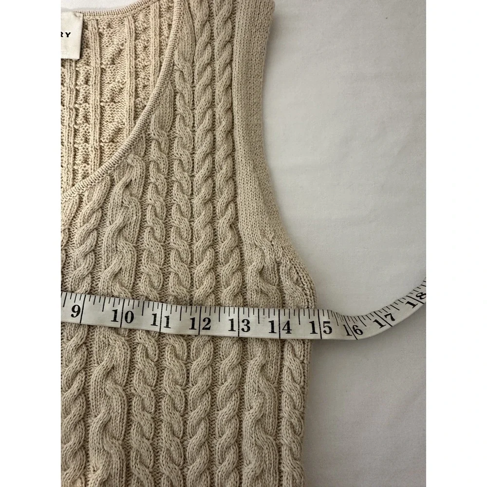 Industry Republic Clothing Large Beige Cable‎ Knit Button Vest Top Layer Preppy